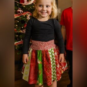 Handmade Etsy Whimsical  Holiday Kids Skirt Girls